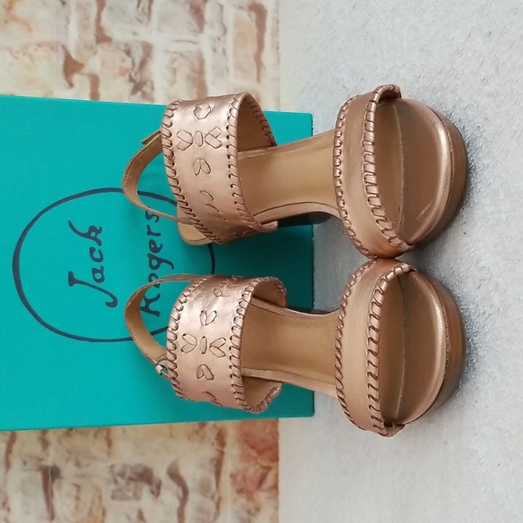 New Jack Rogers Vanessa Stacked Heel Wedge Sandals - Picture 2 of 9